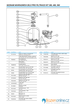 Nahradni dily bazenove filtrace KIT 560