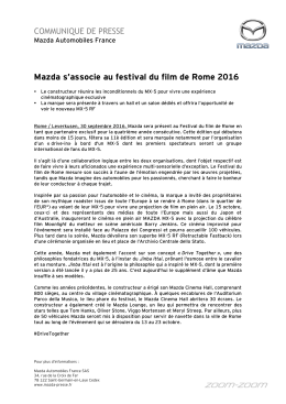 Mazda s`associe au festival du film de Rome 2016