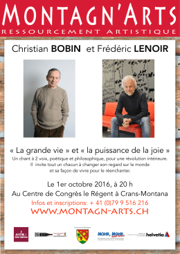 Christian BOBIN et Frédéric LENOIR www - Crans