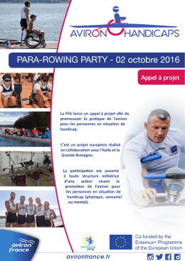 Appel à projets Pararowing Party 2016 05/08/2016 | Format : pdf