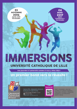 livret immersion 2016.indd - Université Catholique de Lille