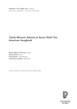 Cécile McLorin Salvant et Aaron Diehl Trio American Songbook