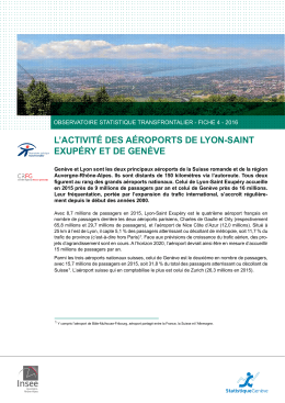 L`activité des aéroports de Lyon-Saint Exupéry et de Genève