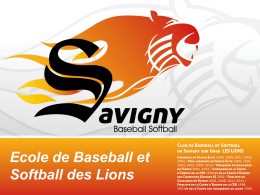 École de baseball - Savigny Lions Baseball Softball