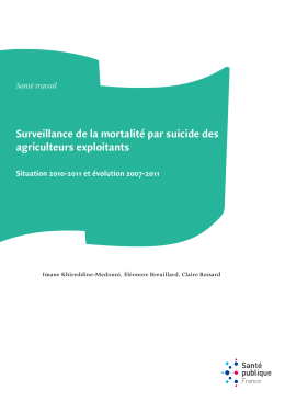 étude sur la mortalité par suicide des agriculteurs