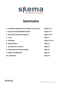 Sommaire - Concours SKEMA