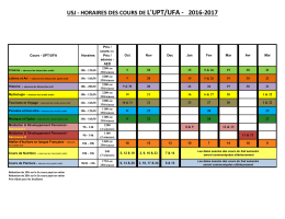 USJ - HORAIRES DES COURS DE L`UPT/UFA - 2016-2017