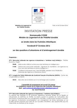 invitation presse - Ministère du Logement et de l`Habitat durable