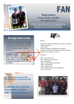 Stage jeune 20 Oct 2016 - Francs Archers de Nice Côte d`Azur