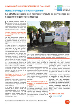 Roulez électrique en Haute-Garonne Le SDEHG présente son