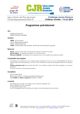 Avant-Programme - Ligue d`Aviron des Pays de la Loire