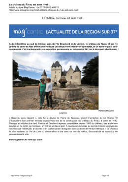 37degres - Le château du Rivau est sans rival…