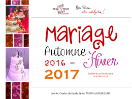Carte de Mariage Automne/Hiver 2016/2017