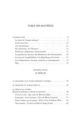 table des matières - Classiques Garnier