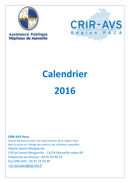 Calendrier 2016 - AP-HM
