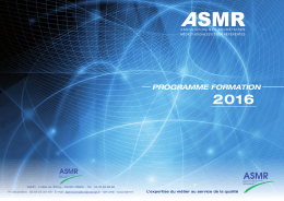 ASMR 2016 - Association des Secrétaires médico