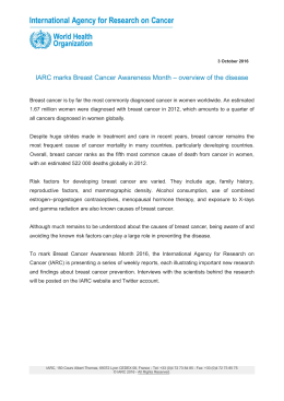 IARC marks Breast Cancer Awareness Month