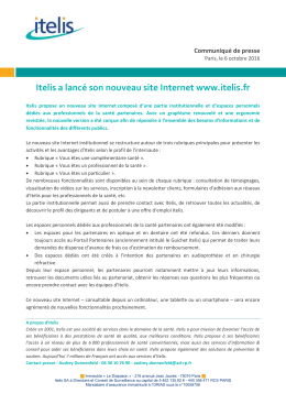 Itelis a lancé son nouveau site Internet www.itelis.fr