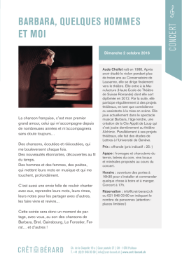 02 OCTOBRE Concert d`Aude Chollet