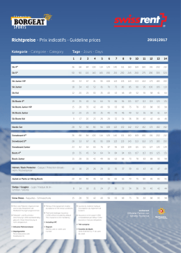 Richtpreise - Prix indicatifs - Guideline prices