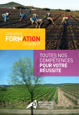 FORMATION - Chambre d`Agriculture de l`Hérault