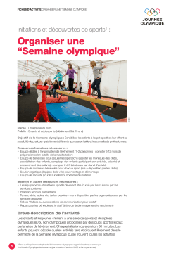 Organiser une “Semaine olympique”