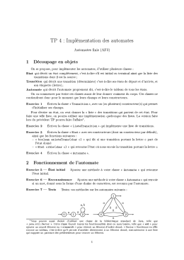 ТР 4 : Implémentation des automates Automates finis (AF3) 1