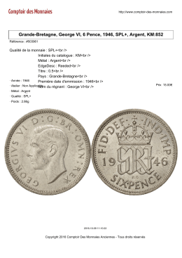 Grande-Bretagne, George VI, 6 Pence, 1946, SPL+, Argent, KM:852
