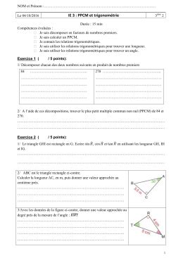 IE 3 : PPCM et trigonométrie