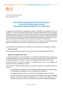 CP ESIGroup_Programme Rachat d`actions061016V2