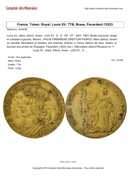 France, Token, Royal, Louis XV, TTB, Brass, Feuardent:13223