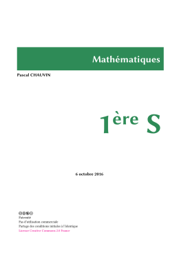 Mathématiques Première S - Page personnelle de Pascal Chauvin