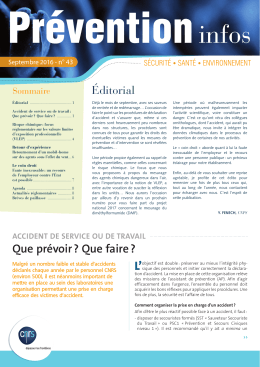 Prévention infos n°4 - DGDR