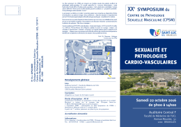 XXe symposium du Centre de Pathologie Sexuelle Masculine