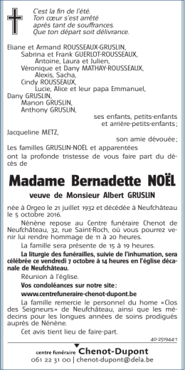Madame Bernadette NOËL