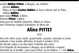 Aline PITTET - Hommages.ch