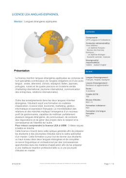 licence lea anglais-espagnol - Université Bordeaux Montaigne