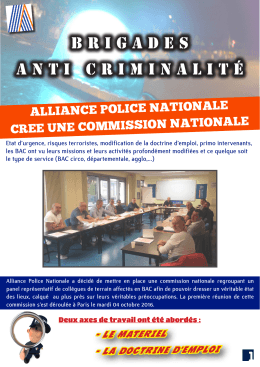 brigades anti criminalité - Alliance Police Nationale