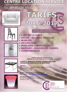 Tarifs - Centre Location Service