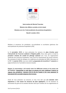 Intervention de Marisol Touraine Ministre des Affaires sociales et de
