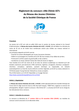 Règlement du concours - Société Chimique de France