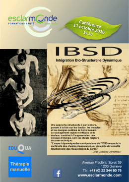 Conférence sur l`IBSD - intégration bio-structurelle