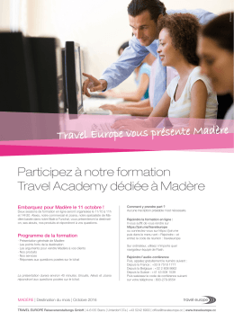 Participez à notre formation Travel Academy dédiée