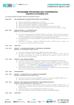Programme des Conférences
