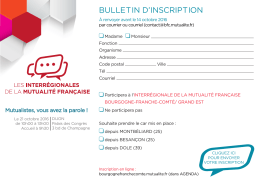 Formulaire d`inscription - Interrégionale Dijon pour la région BFC