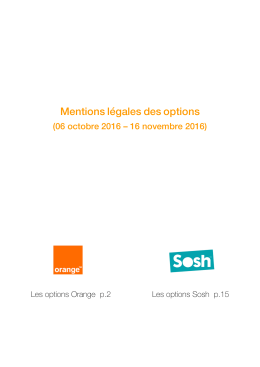 Mentions légales des options