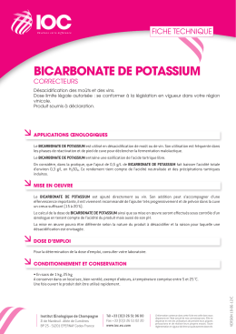 ft bicarbonate de potassium (fr) - Institut Oenologique de Champagne