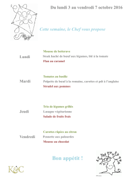 Menu semaine 40