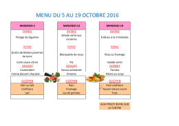 menu du 5 au 19 octobre 2016