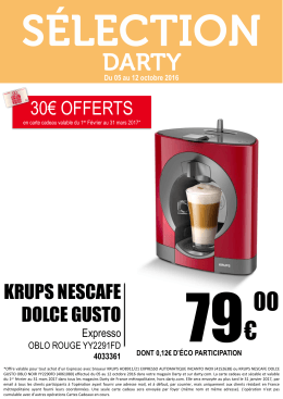 krups nescafe dolce gusto 30€ offerts